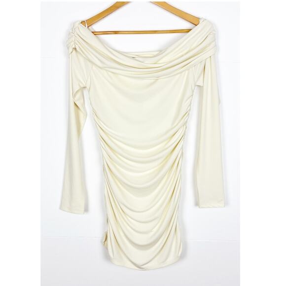 Zara Dresses & Skirts - Zara Dress Size Medium Off the Shoulder Mini Ruched